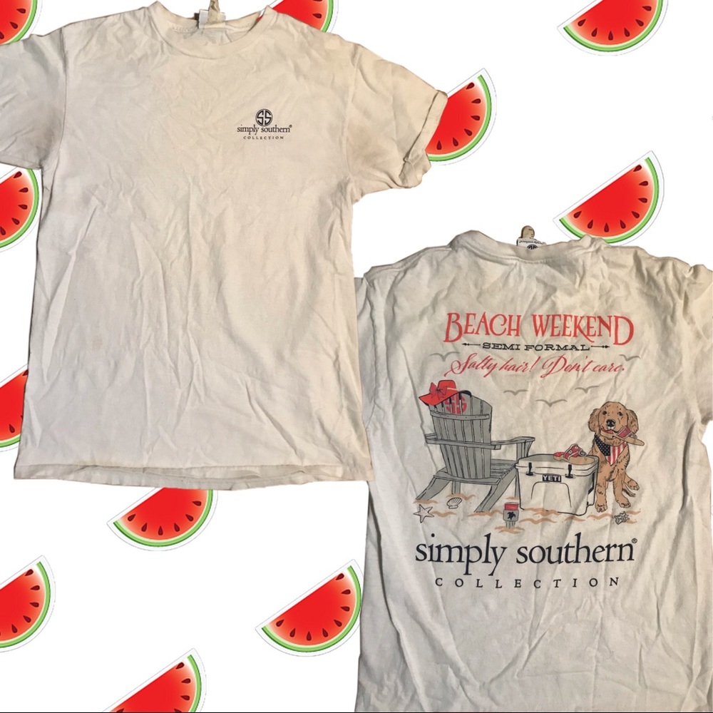 White Simply Southern tee shirt